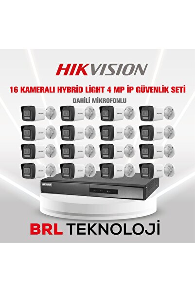 Hikvision 16 Kameralı 4 Mp Hybrid Light İp Güvenlik Kamera Seti DS-2CD1043G2-...