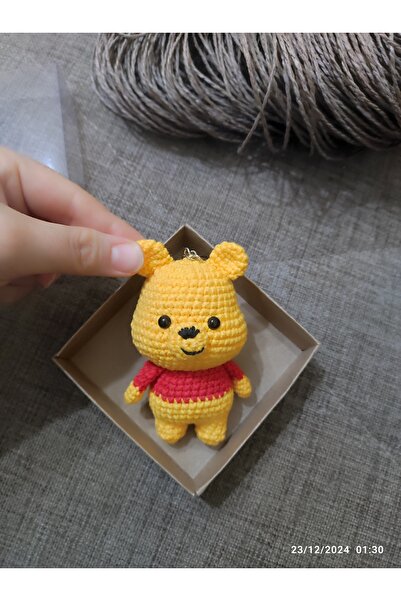 ELMASINEMEĞİ Amigurumi Winnie the pooh anahtarlık organik oyuncak