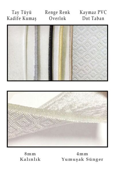 Artızon Decorative Modern Design Non-Slip Base Washable Set Set Gold Bath Mat 50X60-60X90 cm