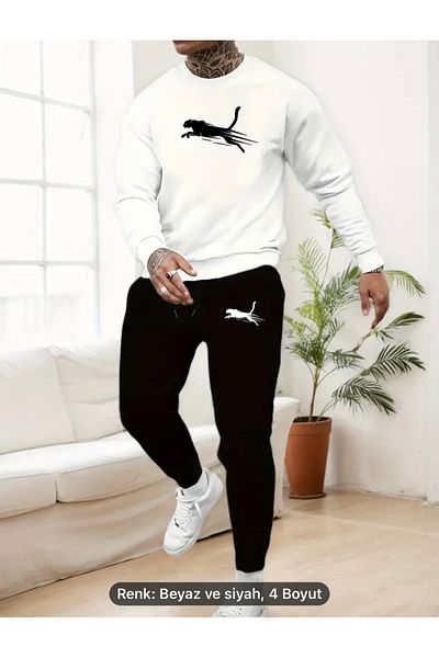 NEW TRENDY COLLECTİON Σετ αθλητικής φόρμας Originals 0 με λαιμόκοψη - Φούτερ και φούτερ με στάμπα μεγάλου μπούστου