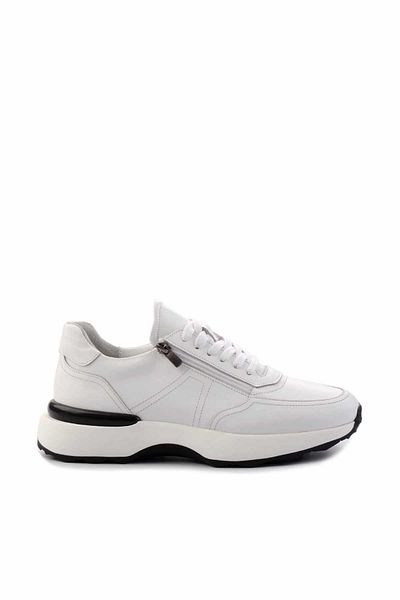 Bambi Λευκό Γνήσιο Δερμάτινο Ανδρικό Sneaker E01350709503