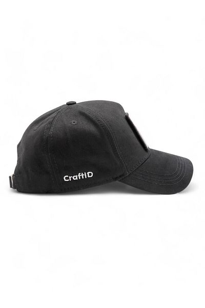 CraftID Unisex Black 5 Panel Hat with Lion Replaceable Patch