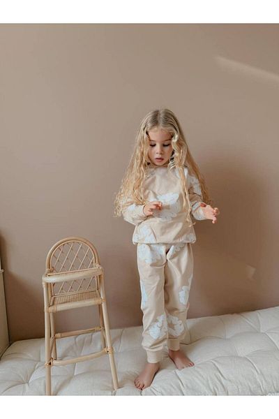 YİGİT BUTİK Yigit Boutique Printed Girl's Bottom Top Set