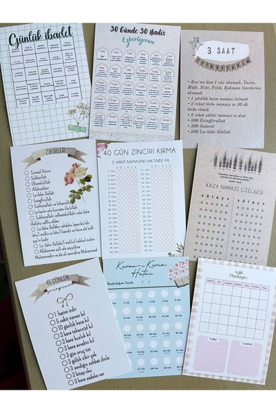 Pankart Evi 9Pcs Sufism Islamic Chart of Followings Card Set - Chain of Breaking the Chain - Hadith