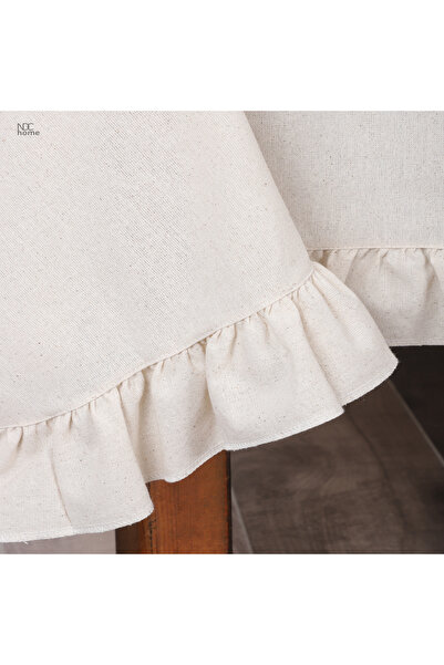 NDC HOME Raw Linen Ruffle Tablecloth