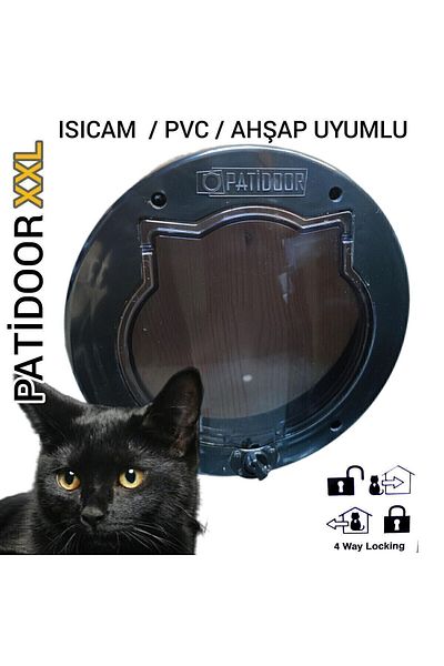 PATİDOOR Blackcap Pati Xxl Kedi Kapısı ( Siyah /füme Camlı)