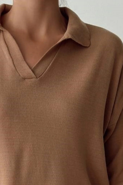Butik La Lilyum; Polo Yaka Basic İnce Kadın Kazak - Şıklık ve Konforun Buluştuğu Tasarım