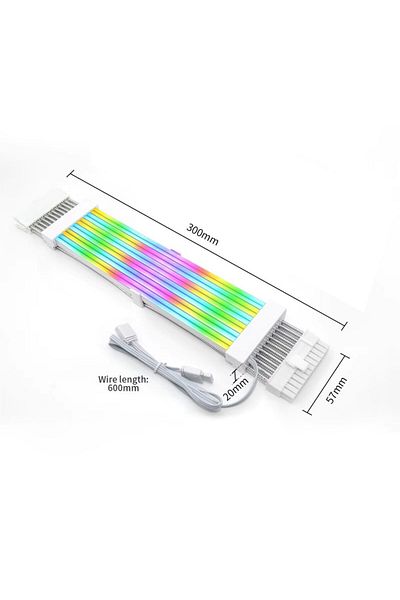 GAMETECH A-Rgb Sleeved Cable Set Rgb Extension Cable (1X24 Pin Motherboard + 2X8 Pin Graphics Card)