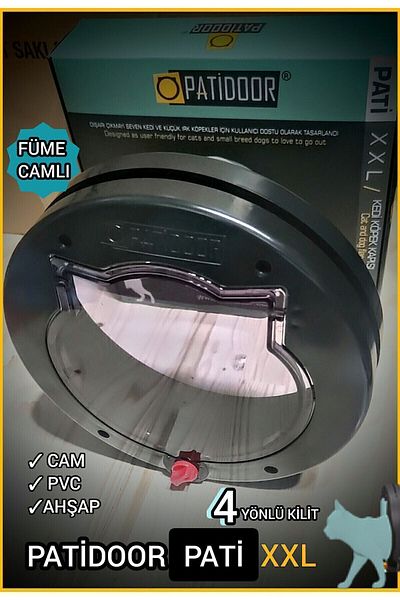 PATİDOOR Blackcap Pati Xxl Kedi Kapısı ( Siyah /füme Camlı)