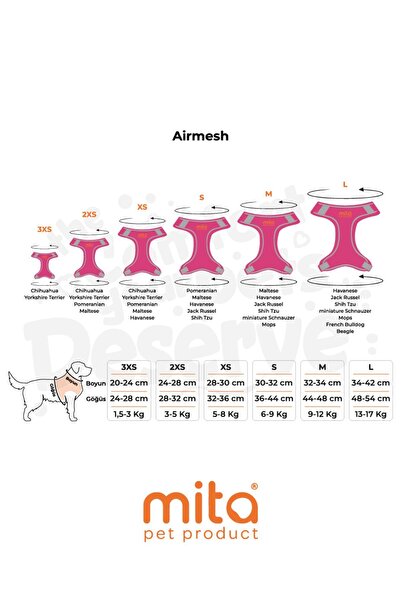 Mita Kedi Köpek Göğüs Tasması Çift Reflektörlü, Terletmeyen Tasma