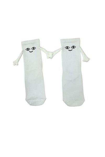 çorapkolik 1 ζευγάρι λευκές μαγνητικές κάλτσες που κρατούν τα χέρια για ραντεβού αθλητικές κάλτσες