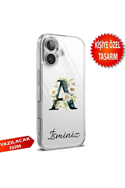 3GEN CASE İphone 16 Uyumlu Kişiye Özel İsim ve Papatyalı Harf Eklenebilir Şef...
