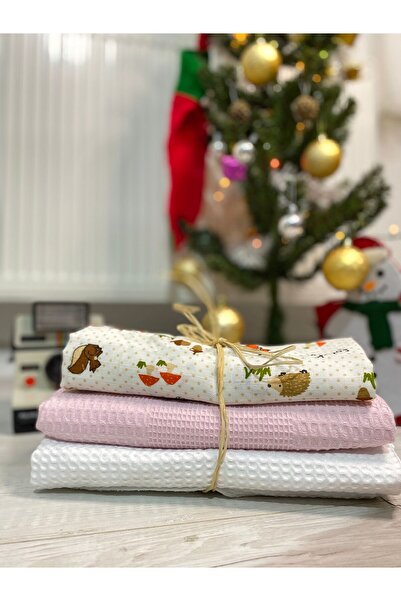 Mak store Çok Amaçlı 3'lü Örtü Seti %100 Pamuk 80x80x75 Cm