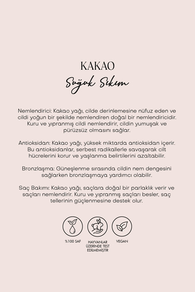 Polente Natural Kakao Butter - Soğuk Sıkım (50 ML)