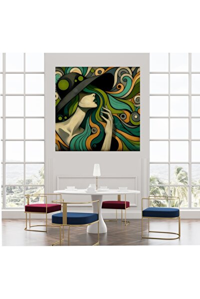 KanvasSepeti Tablou pe pânză cu femei colorate, abstracte, pictură în ulei, t...