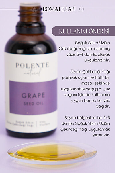 Polente Natural Üzüm Çekirdeği Yağı Soğuk Sıkım 50 ml
