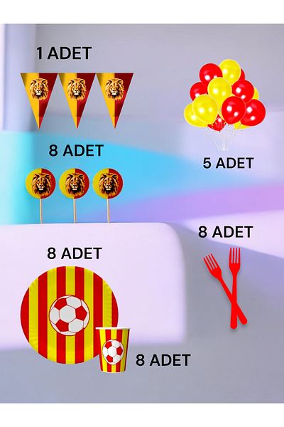 VibeHome 8-Person Red Yellow Themed m Pack - Birthday Party and Fun Events
