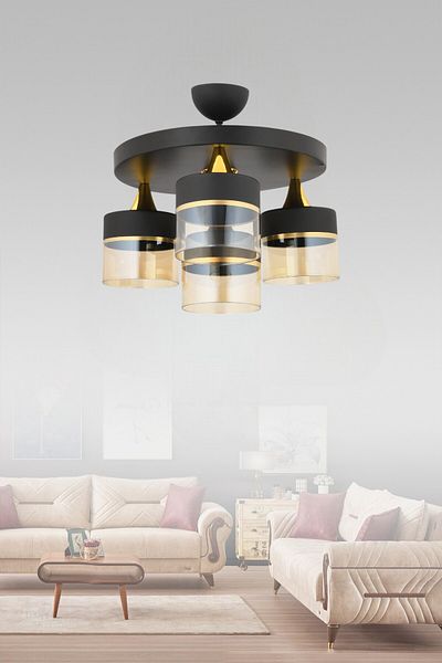 ESSLİGHT Tanem 4-Piece Plafonier Chandelier Living Room Bedroom Kitchen Young Room Office