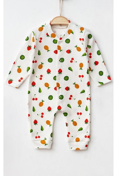 LemayBebek Fruit Patterned Baby Rompers with Cuffs