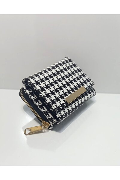 MODA Houndstooth Patterned Zippered Wallet