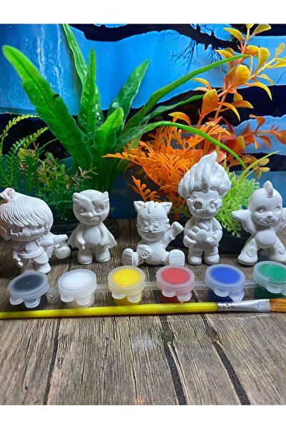 evim atölye Pj Masks Set Stone Painting Set 5-Piece Child Development Stone Painting Set