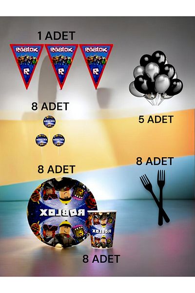 VibeHome 8-Person Roblox Themed m Pack - Birthday Party and Fun Events