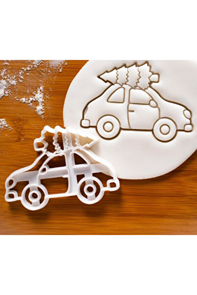 CESTOPİENO قطاعة بسكويت شجرة عيد الميلاد في السيارة - سيراميك وبوليمر كلاي، 7x10 سم