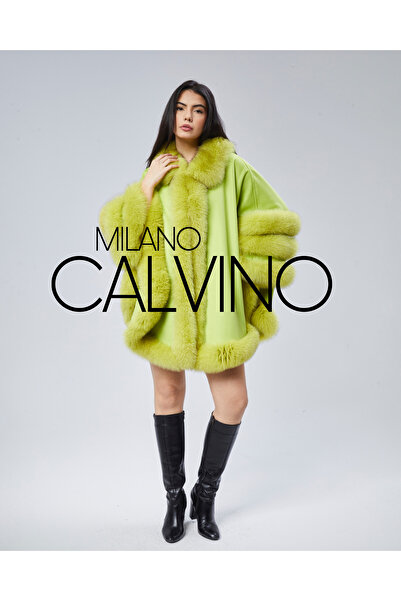 Milano Calvino Kürklü Kaşmir Panço