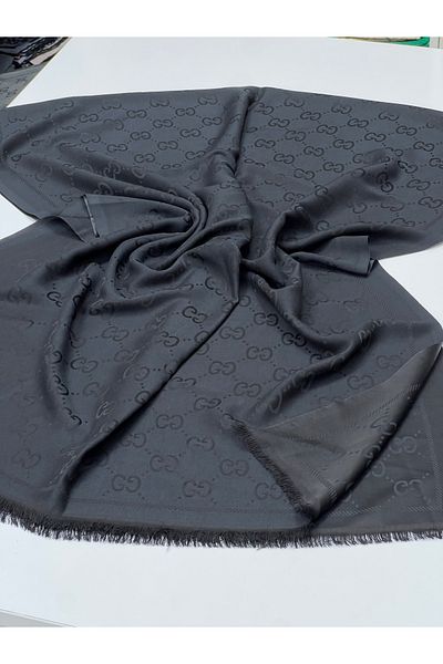 cs camellia scarf Σάλι από μεταξένιο βαμβακερό κασμίρ διπλής όψης G σχέδιο