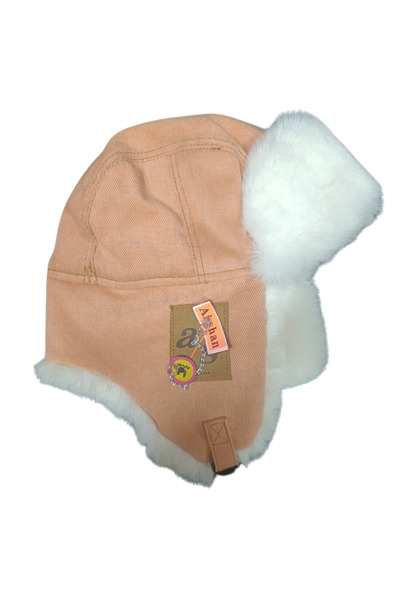 CNGZSHOP Unisex Suni Kürklü Pilot Rus Şapkası Kayak Şapkası