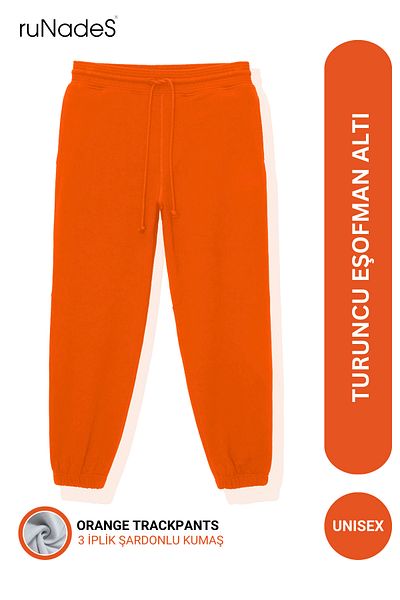 ruNadeS Unisex Basic Relax Fit Orange Jogger Sweatpants