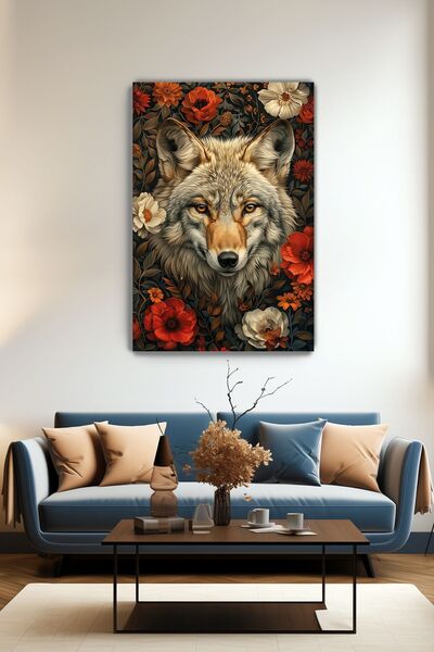KanvasSepeti The Watcher of Flowers Canvas Wall Art - Home Hallway Living Roo...