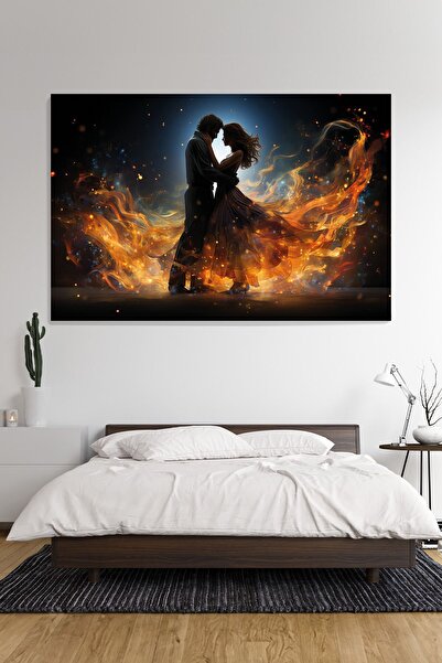 KanvasSepeti Îmbinarea pasiunii - Tablou pe pânză - Dormitor - Aspect de pict...