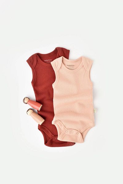 BabyCosy Body fără mâneci 2 bucăți pentru bebeluși și nou-născuți - 50% țesătură modal și 50% bumbac organic Csym1111