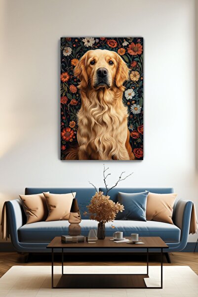 KanvasSepeti Tablou de perete vintage din pânză aurie - Decor pentru casă, su...