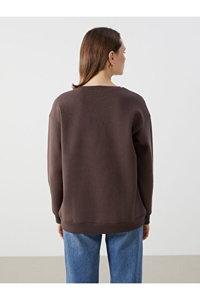 LC Waikiki Crew Neck Printed Women's Thick Sweatshirt