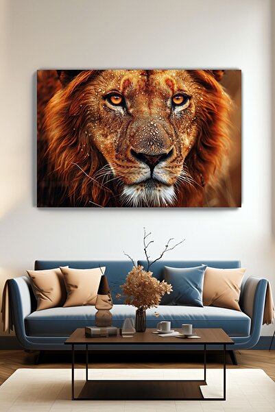 KanvasSepeti Πίνακας Λιοντάρι - Ελαιογραφία με άρωμα κυνηγιού, ανάγλυφος πίνα...