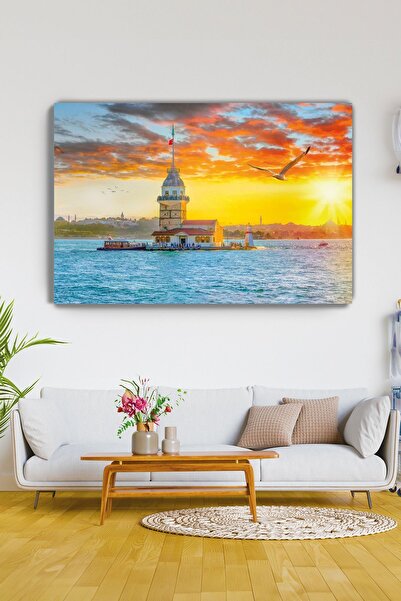 KanvasSepeti Pictură murală pe pânză Turnul Fetelor din Istanbul, pictură pe ...