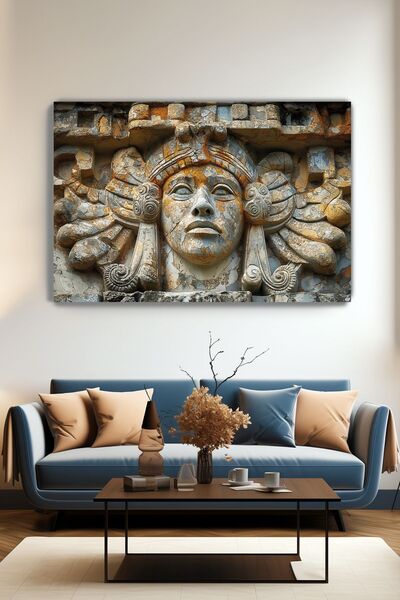 KanvasSepeti Pictură murală pe pânză cu glazură antică - Decor pentru casă, s...