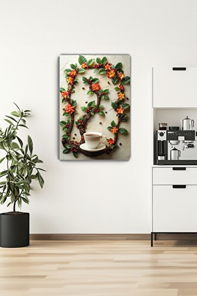 KanvasSepeti Pictură murală pe pânză Armonia cafelei - Decor pentru colțul ca...