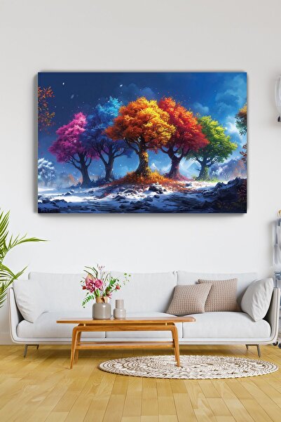 KanvasSepeti Dance of the Seasons Canvas Wall Art - Home Lounge Living - Bedr...