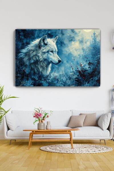 KanvasSepeti Mystical Wolf Canvas Wall Art - Home Hallway Living Room Office ...