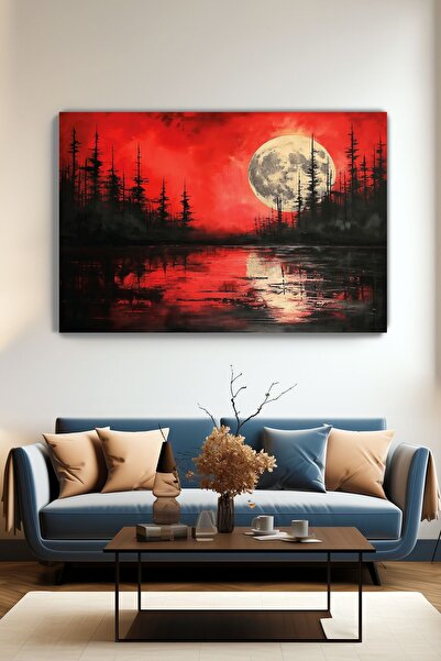 KanvasSepeti Red Symphony Canvas Wall Art - Home Living Room - Bedroom Kitche...