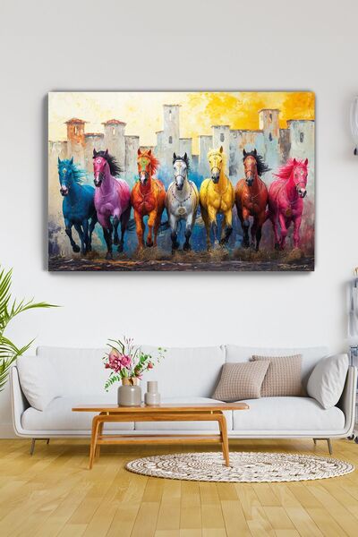 KanvasSepeti Pictură murală colorată pe pânză cu tematică de curse - Decor pe...