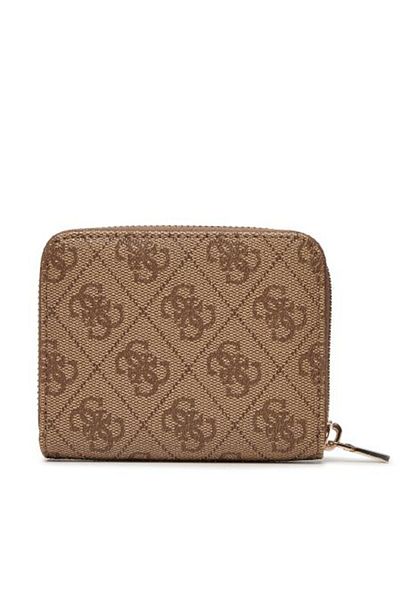 Guess Laurel Slg Small Zip γύρω από γυναικείο καφέ πορτοφόλι Swsg8500137-ltl