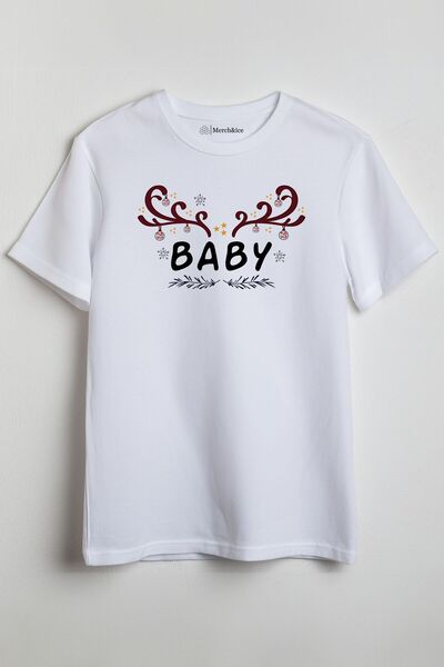Merch&ice Božićni jelenji rogovi i tekst za bebe Štampano Unisex T-shirt