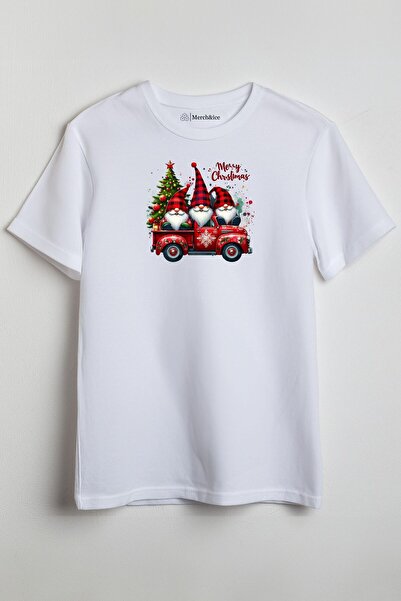 Merch&ice Srećan Božić Božićni patuljci sa crvenim šeširima Štampano Unisex T...
