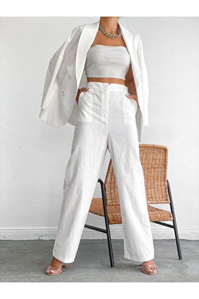 TANISA Set de lenjerie albă model Lilya TNS-4362