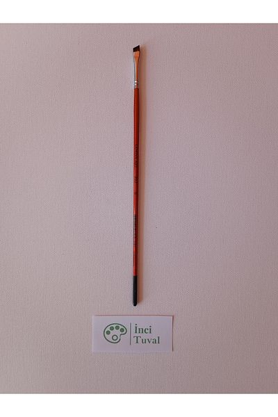 Cenova Art Professional Number 0 - Side Cut Long Handle Brush, Natural Bristle Oil Acrylic Paint