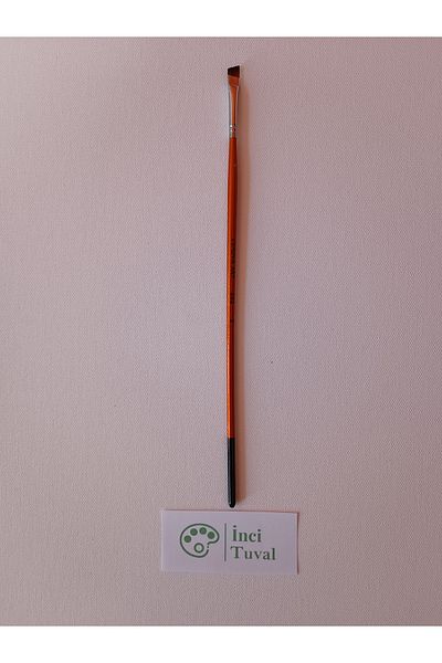 Cenova Art Professional Size 2 - Side Cut Long Handle Brush, Natural Bristle Oil Acrylic Paint